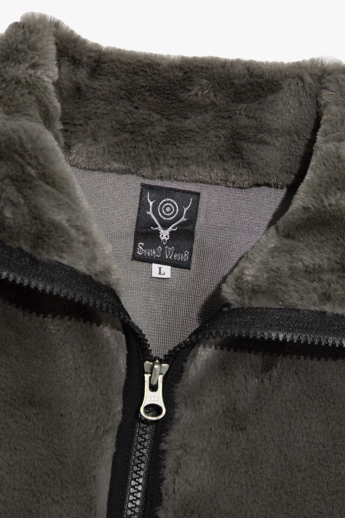 SOUTH2 WEST8 : PIPING JACKET-MICRO FUR (CHARCOAL)