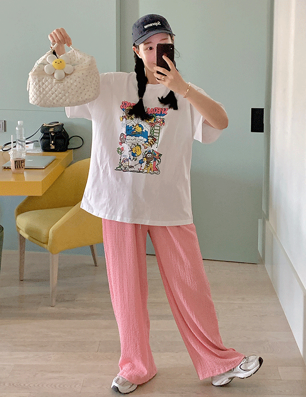 픽맨 오버핏 반팔 티셔츠 (2color)